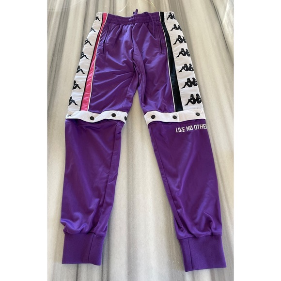 Pantalon Kappa Mixte - Modèle Abunszip Pro 8 Monaco - Taille M à XL - Gris Foncé/Blanc